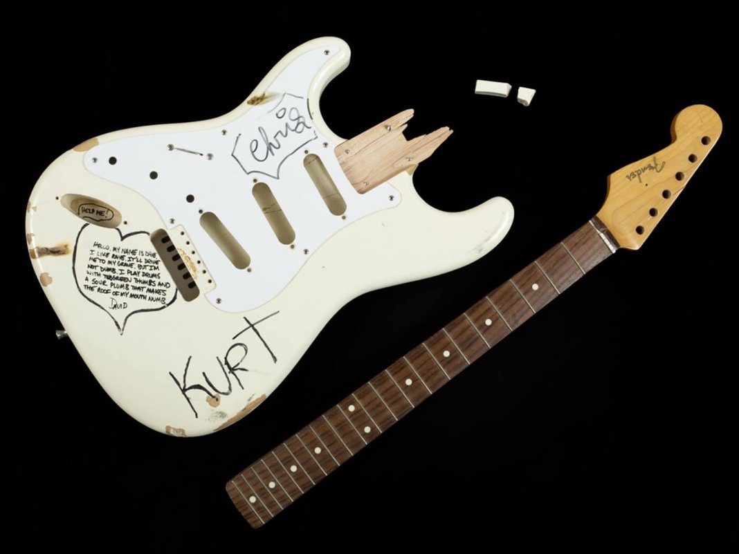 Kurt Cobaine Smashed Guitar Auction