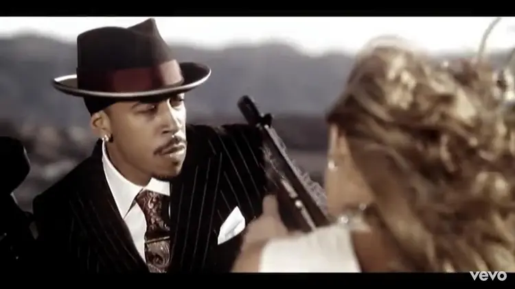 A screenshot out of Fergie's music video "Glamorous" featuring Ludacris.