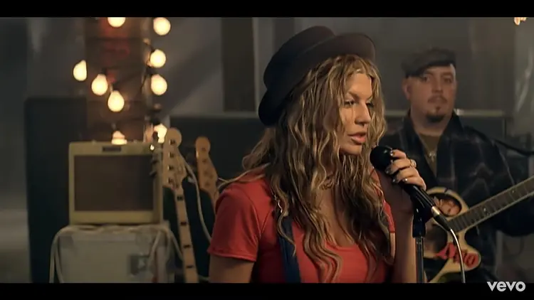A screenshot from Fergie's music video "Big Girls Don't Cry".
